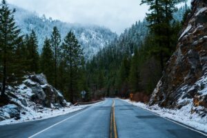 road leading to the mountains